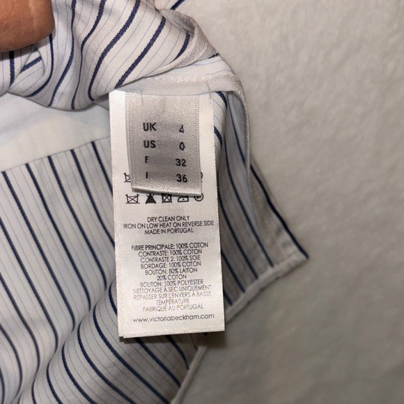 Title: Victoria Beckham Striped Tie-Front Blouse – New with Tags - Picture 8 of 8